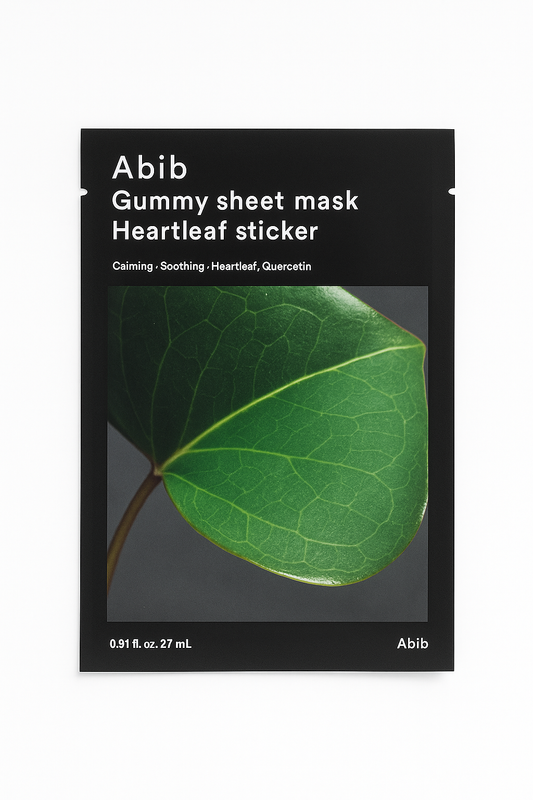 Mascarilla Abib Gummy Sheet Heartleaf – Purifica, Calma y Equilibra la Piel | Aura Coreana