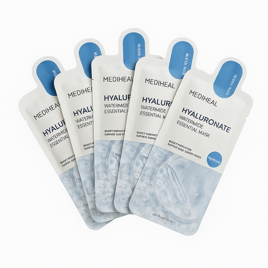 Set de 5 Mascarillas Coreanas MEDIHEAL Hyaluronate – Hidratación Profunda con Ácido Hialurónico | Aura Coreana