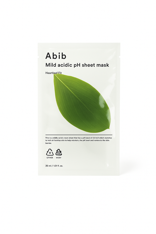 Mascarilla Abib pH Ácido Suave Heartleaf – Equilibra, Calma y Fortalece la Barrera Cutánea | Aura Coreana