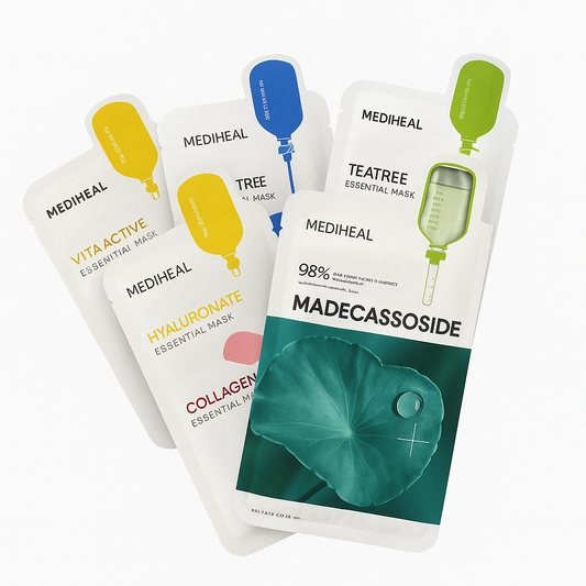 Set de 5 Mascarillas Coreanas Surtidas MEDIHEAL – Hidratación, Calmante y Luminosidad | Aura Coreana