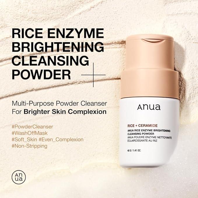 ANUA Rice + Ceramide Enzyme Brightening Cleansing Powder — Polvo Enzimático Limpiador (40g)